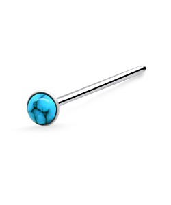 2.5mm Turquoise Stone Straight Nose Stud Silver NSKA-150